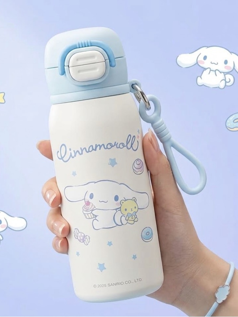 Sanrio Cinnamoroll Water Bottle 500ml Insulated Stainless Steel Tumbler